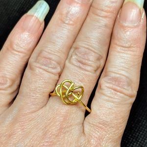Handcrafted Minimalist Brass Knot Ring Size 6.5